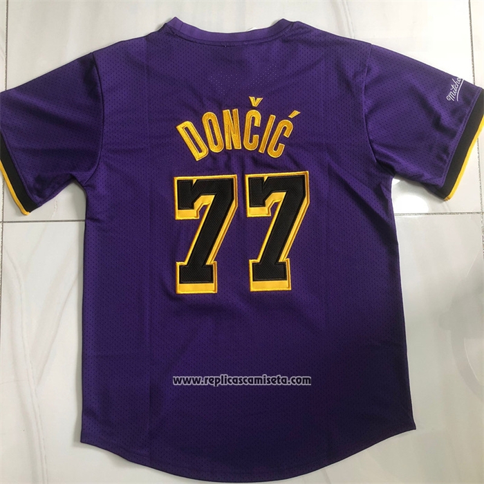 Camiseta Manga Corta Los Angeles Lakers Luka Doncic #77 Violeta